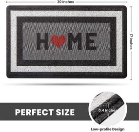 img 3 attached to HappyTrends 2 Pack Door Mat 30x17, Non Slip Absorbent Doormats for Indoor Outdoor Entryway, Welcome Mat Rugs for Entrance, Patio, Garage, High Traffic Areas - Grey