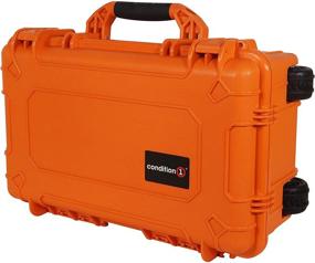 img 1 attached to 🧳 Condition 1 22'' Large Waterproof Rollable Hard Case - Orange, with Foam, Wheels, and Handle: IP67 Dust, Shock Proof, TSA Approved Portable Rolling Carry-On
