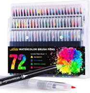 🎨 72-color vacnite watercolor brush pens set with 3 water pens - flexible real brush markers for adults, kids, coloring books, calligraphy, beginners logo