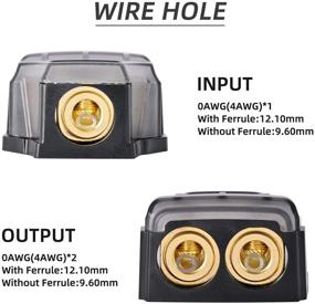 img 3 attached to LEIGESAUDIO Коппер Планка распределения питания для разветвителя автомобильного аудио, 💡 0/2/4 калибр на входе, 0/2/4 калибр на выходе - 1 вход 2 выхода