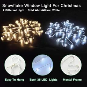 img 1 attached to 2 Pack Christmas Snowflakes Window Lights Decoration - 72 LED Total with Timer, 🌨️ Remote Control, Waterproof Battery Operated. Ideal Xmas Holiday Lights for Outdoor Indoor Porch Wall Door Decor