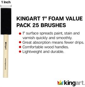 img 2 attached to 🖌️ Набор KINGART Foam Value Pack: 25 кистей, размер 1, 25 штук - черный (20 штук)