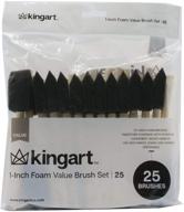 🖌️ набор kingart foam value pack: 25 кистей, размер 1, 25 штук - черный (20 штук) логотип