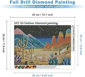 img 3 attached to 🌵 MXJSUA DIY 5D Diamond Painting Kit: Full Round Drill Rhinestone Craft, 12x16In Cactus in The Desert - Home Wall Decor