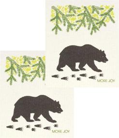 img 3 attached to 🐼 Eco-Friendly Swedish Dishcloths, Pack of 2 Black Bear - Experience More Joy