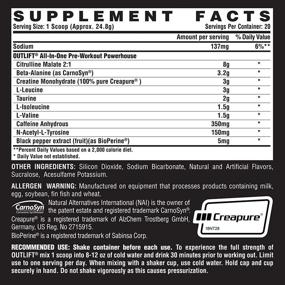 img 3 attached to 🍹 Nutrex Research Outlift - Citrulline, BCAA, Creatine, Beta-Alanine, Taurine, Powerful Pre-Workout Supplement, Banned Substance Free, Fruit Punch Flavor, 20 Servings