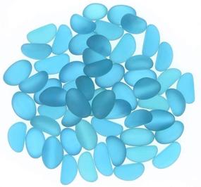 img 3 attached to 🔵 1 lb Tumbled Blue Sea Glass Beads for Aquarium, Crafts, Decor, Vase Filler - SumDirect