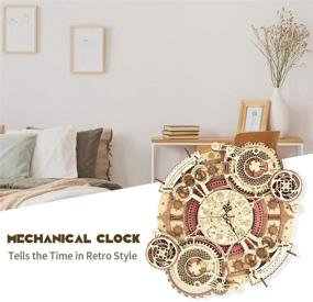 img 3 attached to 🧩 ROKR 12" 3D Wooden Puzzle Clock Model - 168 PCS DIY Mechanical Model Kit Toys for Home Decor, Elegant Gifts for Teens and Adults