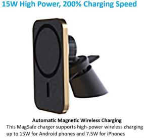 img 1 attached to 📱 JoiseTech Magnetic Car Wireless Charger for iPhone 12 Pro Max Mini 15W Fast Qi Charging for All Magnetic Cases - Auto-Clamping Car Air Vent Phone Holder (Black)