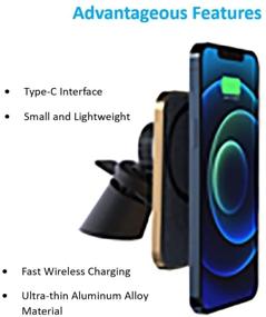 img 2 attached to 📱 JoiseTech Magnetic Car Wireless Charger for iPhone 12 Pro Max Mini 15W Fast Qi Charging for All Magnetic Cases - Auto-Clamping Car Air Vent Phone Holder (Black)