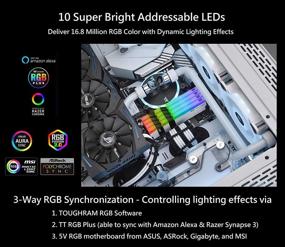 img 3 attached to 💡 Thermaltake TOUGHRAM RGB White DDR4 3200MHz 16GB (8GB x 2) Memory - 16.8 Million Color RGB, Syncable with Alexa/Razer Chroma/5V Motherboard - R022D408GX2-3200C16A 💡 Thermaltake TOUGHRAM RGB белые DDR4 3200МГц 16ГБ (8ГБ x 2) память - 16,8 миллионов цветов RGB, совместима с Alexa/Razer Chroma/материнской платой 5V - R022D408GX2-3200C16A