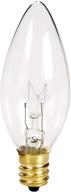 e14 chandelier tip bulb (6 pack) - 120v 40w clear torpedo incandescent chandelier e14 base light bulb for electric window candle lamp logo