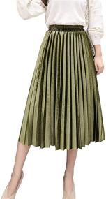 img 1 attached to TONCHENGSD Womens Velvet Flared Pleated Women's Clothing