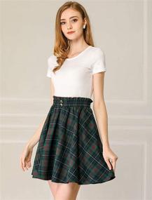 img 2 attached to 👗 Allegra K Women's Plaid Pleated Mini Tartan Suspender Skater Overall Skirt