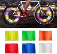 🚴 enhance visibility and safety with enmoo bike spoke reflector set - 6 sets/72pcs waterproof reflective mount clip tube warning strips for bicycle wheel spokes logo