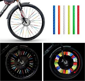 img 1 attached to 🚴 Enhance Visibility and Safety with Enmoo Bike Spoke Reflector Set - 6 Sets/72Pcs Waterproof Reflective Mount Clip Tube Warning Strips for Bicycle Wheel Spokes