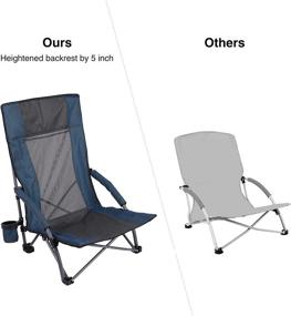 img 1 attached to REDCAMP Lightweight Folding Beach Chair for Adults with High Back Support - Heavy Duty, Portable, Low Profile Design Ideal for Camping, Backpacking, Sports Events - Blue