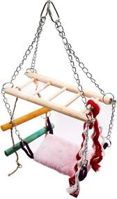 img 3 attached to 🐦 Colorful Climbing Toy Set with Hammock for Pet Parrots, Ferrets, Rats, Hamsters, and Small Animals - BeSimple Swing Hanging Ladder