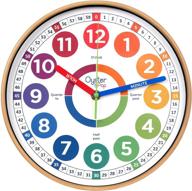 🕒 kids learning clock - teach time telling clock for kids - bedroom wall clocks for kids - kids room wall decor - silent analog clock for teaching time - easy-to-learn kids time clock logo