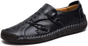 img 4 attached to 👞 Ultimate Comfort and Style: Stitched Loafer Driving Moccasins for Men with Slip-On Convenience