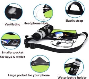 img 2 attached to EngYen Fanny Pack with Water Bottle Holder - Slim Waist Bag for Travel, Workout & Hiking Hydration - Green