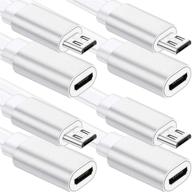 🔌 4-pack 10 ft/ 3 m micro usb extension cable male to female extender cord with cable clips - compatible with zmodo wireless security camera flat power cable (white) logo