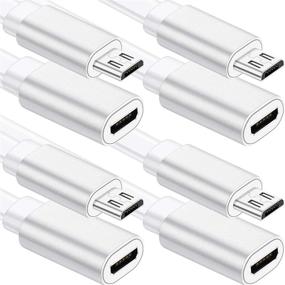 img 1 attached to 🔌 4-Pack 10 ft/ 3 m Micro USB Extension Cable Male to Female Extender Cord with Cable Clips - Compatible with Zmodo Wireless Security Camera Flat Power Cable (White)