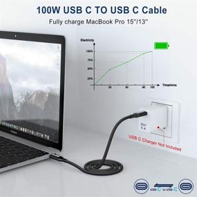 img 3 attached to 💻 10ft 2 Pack USB-C to USB-C Cable, AkoaDa Fast Charging Cable 100W, Braided Nylon Charger Cable for MacBook Pro, iPad Pro, Samsung Galaxy S21 S20, Dell XPS 13 and Type-C Laptops - USB-C to USB-C Cable