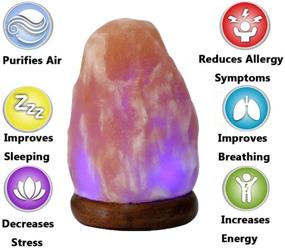 img 3 attached to 🌟 FANHAO USB Himalayan Salt Lamp: Healthy Air Purifier with 7 Colors, LED Bulb, and Wood Base – Ideal for Desk, Computer, and Home