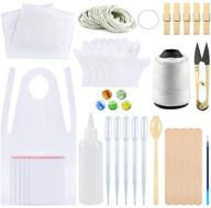 156 piece diy tie dye kit for kids party group - t-shirt fabric tie-dye kits with rubber bands, gloves, sealed bags, dropping pipettes, squeeze bottles, aprons, and tools logo