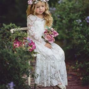 img 2 attached to 🌸 Delightful Flowers Bloom on Princess Dresses for Girls' Clothing and Dresses with Elegant Sleeve Length