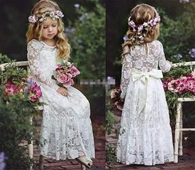 img 3 attached to 🌸 Delightful Flowers Bloom on Princess Dresses for Girls' Clothing and Dresses with Elegant Sleeve Length