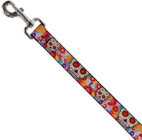 img 1 attached to 🐶 SEO-Optimized: Buckle-Down Dog Leash - Sugar Skull Starburst - White Multi Color - 6ft Length - 0.5" Width