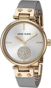 img 4 attached to 💎 Premium Crystal Accented Mesh Bracelet Watch for Women by Anne Klein