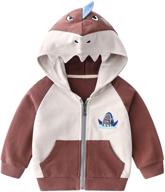 🦖 leexiang toddler boys dinosaur hoodies: full zip & comfortable sweatshirts logo