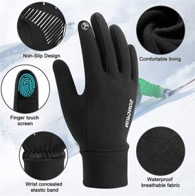 img 3 attached to 🧤 ANOWONA Winter Warm Gloves: Waterproof, Non-Slip & Touchscreen, Ideal for Running, Driving, and Cycling