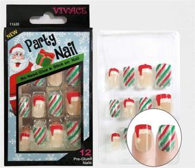 img 3 attached to 💅 Vibrant 5-Pack Christmas Santa Novelty Nails - Press On, Sticker Nails with 60 Tips