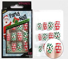 img 1 attached to 💅 Vibrant 5-Pack Christmas Santa Novelty Nails - Press On, Sticker Nails with 60 Tips