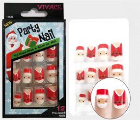 img 2 attached to 💅 Vibrant 5-Pack Christmas Santa Novelty Nails - Press On, Sticker Nails with 60 Tips