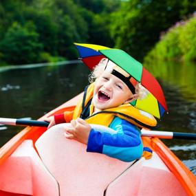 img 1 attached to 🌈 Rainbow Umbrella Camouflage Fishing Headband: Blend in with Nature and Stay Protected!