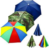 🌈 rainbow umbrella camouflage fishing headband: blend in with nature and stay protected! логотип