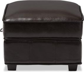 img 2 attached to 🪑 Baxton Studio A-136-J001 Ottoman - 25L x 22W x 17H - Brown Ottomans