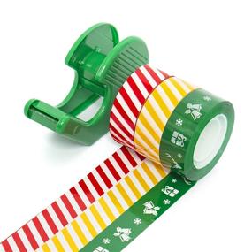 img 4 attached to Doli Yearning: Festive Christmas Tape Bundle with Green Dispenser - 3 Rolls