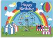 seasonwood 7x5ft happy birthday themed party backdrop for baby kids boys girls blue circus carnival photography background 1st 2rd bday banner cake table decorations photo booth supplies logo