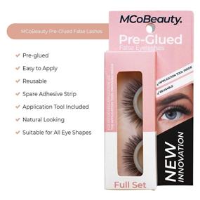 img 2 attached to 👁️ MCoBeauty Reusable Pre-Glued False Lashes: Natural Self Adhesive Fake Eyelashes for Instant Volume and Glamour - Easy-to-Use, Gentle to Remove - Vegan-Friendly Beauty Solution