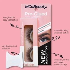 img 1 attached to 👁️ MCoBeauty Reusable Pre-Glued False Lashes: Natural Self Adhesive Fake Eyelashes for Instant Volume and Glamour - Easy-to-Use, Gentle to Remove - Vegan-Friendly Beauty Solution