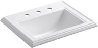 🚽 enhance your bathroom with the kohler k-2241-8-0 memoirs classic drop-in sink in white logo