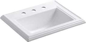 img 4 attached to 🚽 Enhance Your Bathroom with the KOHLER K-2241-8-0 Memoirs Classic Drop-In Sink in White