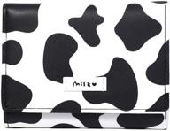 🐮 adorable cow print tri-fold wallet: small, secure, and stylish purse for women logo