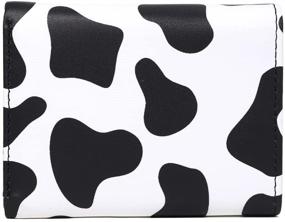 img 1 attached to 🐮 Adorable Cow Print Tri-fold Wallet: Small, Secure, and Stylish Purse for Women